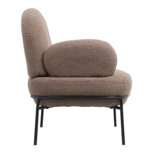 Agnes Jaycob armchair, cream boucle with black metal legs 74x71x83cm