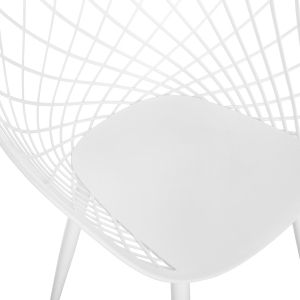 Ariadne armchair, 31 white polypropylene-white metal legs 62x54x81hcm Hm8001