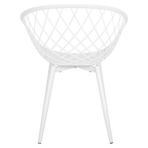 Ariadne armchair, 31 white polypropylene-white metal legs 62x54x81hcm Hm8001