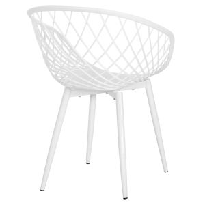 Ariadne armchair, 31 white polypropylene-white metal legs 62x54x81hcm Hm8001