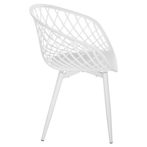 Ariadne armchair, 31 white polypropylene-white metal legs 62x54x81hcm Hm8001