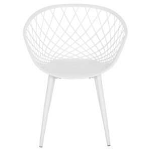 Ariadne armchair, 31 white polypropylene-white metal legs 62x54x81hcm Hm8001