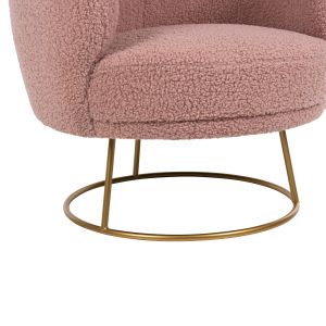Arien Armchair Hm8403,22 rose ash color boucle with gold metal base 78x75x84hcm
