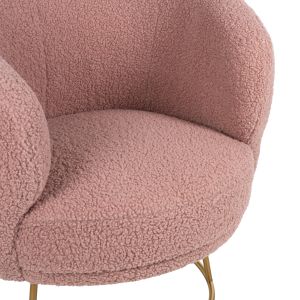 Arien Armchair Hm8403,22 rose ash color boucle with gold metal base 78x75x84hcm