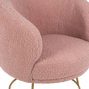 Arien Armchair Hm8403,22 rose ash color boucle with gold metal base 78x75x84hcm