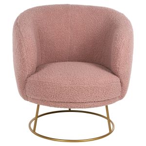 Arien Armchair Hm8403,22 rose ash color boucle with gold metal base 78x75x84hcm