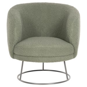 Arien armchair Hm8403,27 with pistachio-colored boucle and silver metal base 78x75x84cm