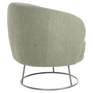 Arien armchair Hm8403,27 with pistachio-colored boucle and silver metal base 78x75x84cm