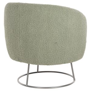 Arien armchair Hm8403,27 with pistachio-colored boucle and silver metal base 78x75x84cm