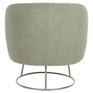 Arien armchair Hm8403,27 with pistachio-colored boucle and silver metal base 78x75x84cm