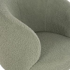 Arien armchair Hm8403,27 with pistachio-colored boucle and silver metal base 78x75x84cm