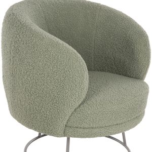 Arien armchair Hm8403,27 with pistachio-colored boucle and silver metal base 78x75x84cm