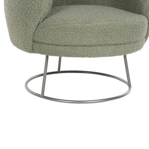 Arien armchair Hm8403,27 with pistachio-colored boucle and silver metal base 78x75x84cm