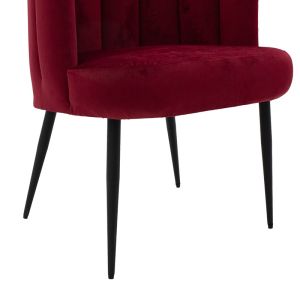 Armchair Avery Vivien velvet burgundy 68x60x87cm