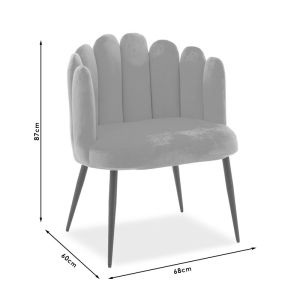 Armchair Avery Vivien velvet burgundy 68x60x87cm