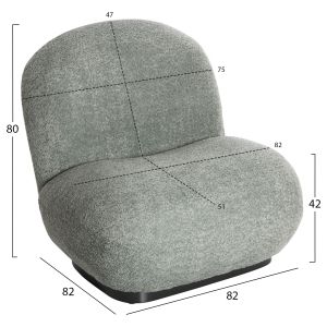 Beany armchair, pistachio color, 85x82x77hcm, Hm9591.05