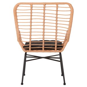 Кресло Bergere Style Allegra P,e,ratan бежово-черна метална конструкция 66x59x90hcm Hm5704