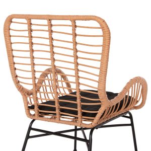 Кресло Bergere Style Allegra P,e,ratan бежово-черна метална конструкция 66x59x90hcm Hm5704