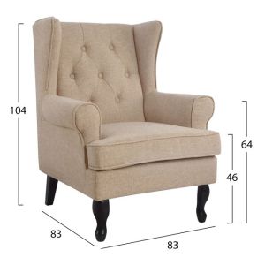 Armchair Brandon textile beige Hm3073,02