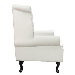 Chesterfield armchair Polina white matt Hm0053,02