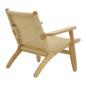 Chiaranatural armchair made of beech wood with natural rope on the seat for garden living room 70x68x75cm
