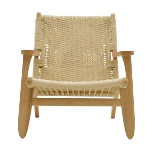 Chiaranatural armchair made of beech wood with natural rope on the seat for garden living room 70x68x75cm