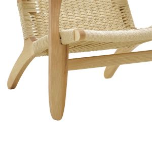 Chiaranatural armchair made of beech wood with natural rope on the seat for garden living room 70x68x75cm