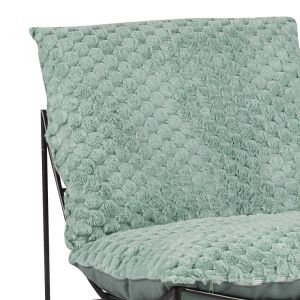 Chopie armchair light green fabric-black metal legs 77x90x83cm