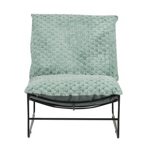 Chopie armchair light green fabric-black metal legs 77x90x83cm