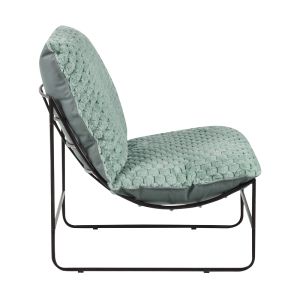 Chopie armchair light green fabric-black metal legs 77x90x83cm