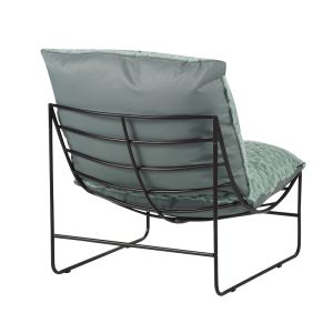 Chopie armchair light green fabric-black metal legs 77x90x83cm