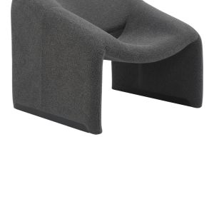 Кресло Clous плат букле в цвят въглен 86x77x73.5см