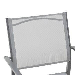 Confidence armchair anthracite metal and gray textile 54x54x86cm