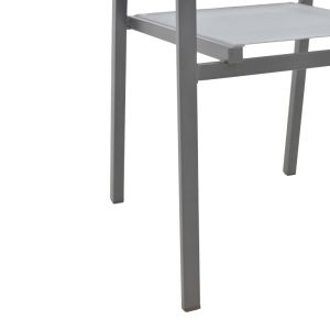 Confidence armchair anthracite metal and gray textile 54x54x86cm