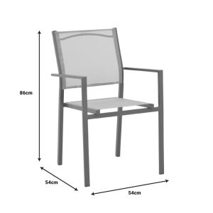 Confidence armchair anthracite metal and gray textile 54x54x86cm