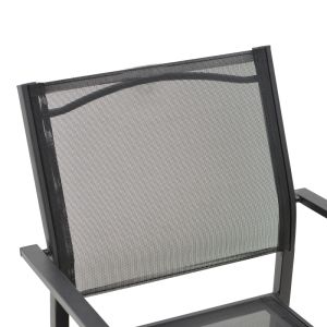 Confidence armchair black metal and black textile 54x54x86cm
