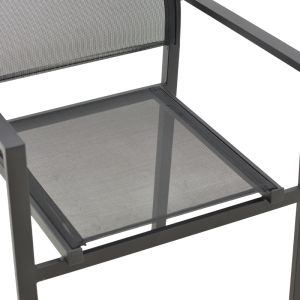 Confidence armchair black metal and black textile 54x54x86cm