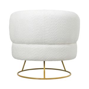 Connie armchair, bouclé, white-gold metal legs, 87x81x81cm