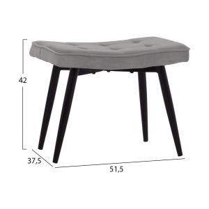 Crawley armchair Hm8918,01 gray velvet 70x57x103cm