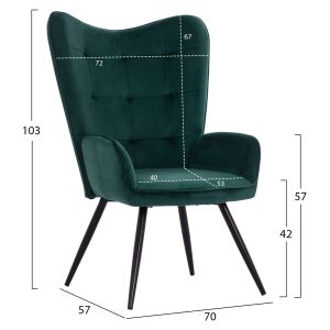 Armchair Crawley Hm8918,03 Cyprus green 70x57x103cm