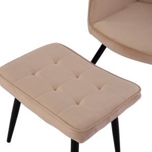 Armchair Crawley Hm8918,11 beige velvet 70x57x103cm