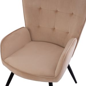Armchair Crawley Hm8918,11 beige velvet 70x57x103cm