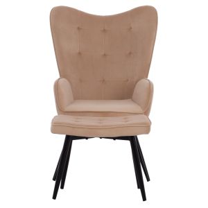 Armchair Crawley Hm8918,11 beige velvet 70x57x103cm