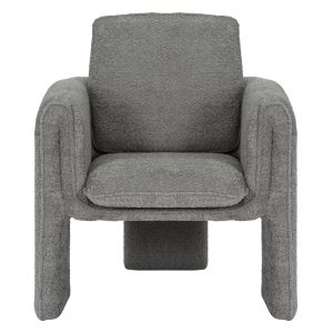 Crusher armchair made of gray textile with metal frame 82x78x87hcm Hm9681,01