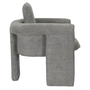 Crusher armchair made of gray textile with metal frame 82x78x87hcm Hm9681,01