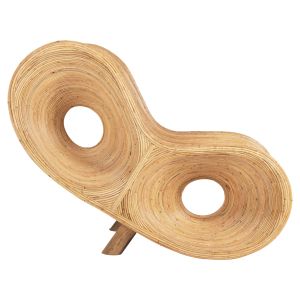 Curvy Lounge Chair Hm9645,01 made of rattan in natural color 63x128x97cm for garden living room