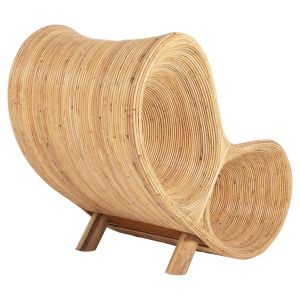 Curvy Lounge Chair Hm9645,01 made of rattan in natural color 63x128x97cm for garden living room