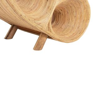 Curvy Lounge Chair Hm9645,01 made of rattan in natural color 63x128x97cm for garden living room