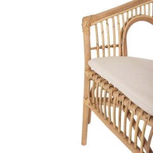 Dampar armchair, 04 rattan in natural-white cushion 59x61x80hcm Hm9929