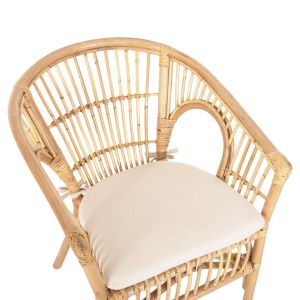 Dampar armchair, 04 rattan in natural-white cushion 59x61x80hcm Hm9929